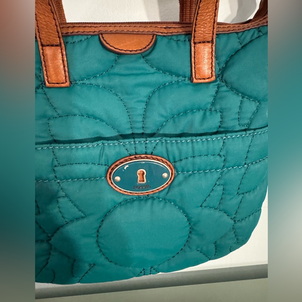 Fossil Green and Brown Crossbody Bag with Adjustable Strap - Picture 2 of 5